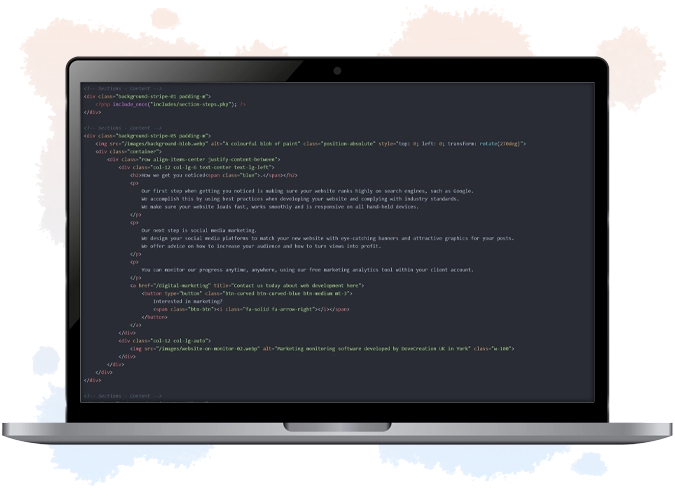 A website designed by DoveCreation UK in York on a MacBook